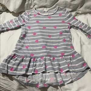 Gymboree 4 heart cotton dress hi low hemline euc